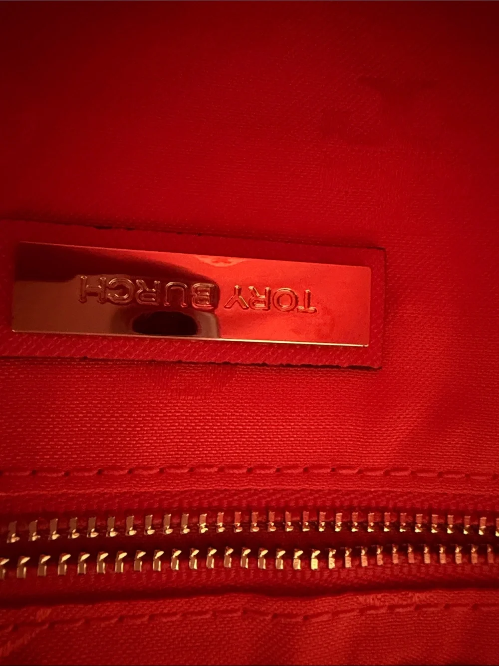 Tory Burch Red Saffiano Leather Crossbody with Gold Hardware